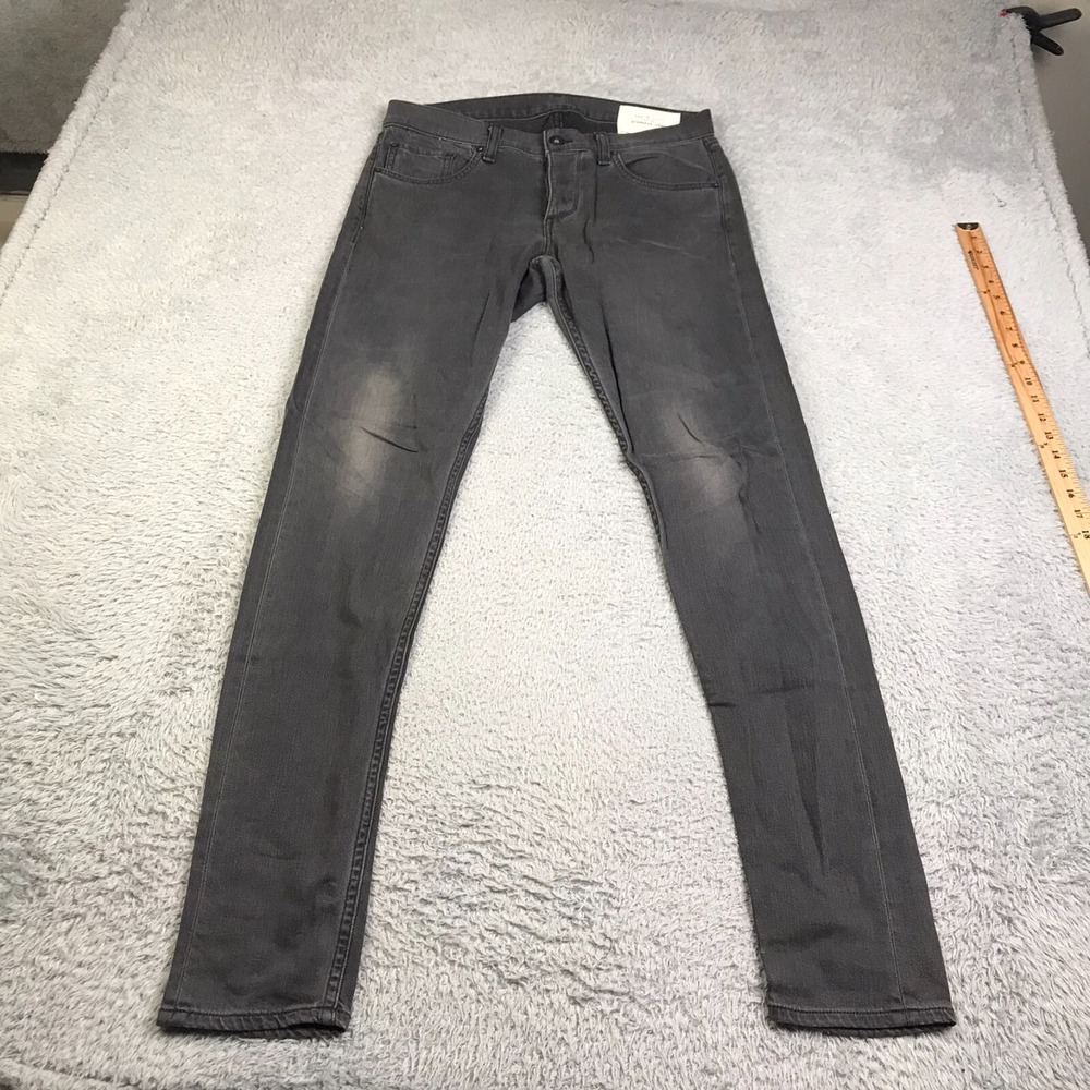 Rag & Bone Jeans Mens 33 (32x34) Fit 1 Skinny Faded Black Button Fly Stretch
